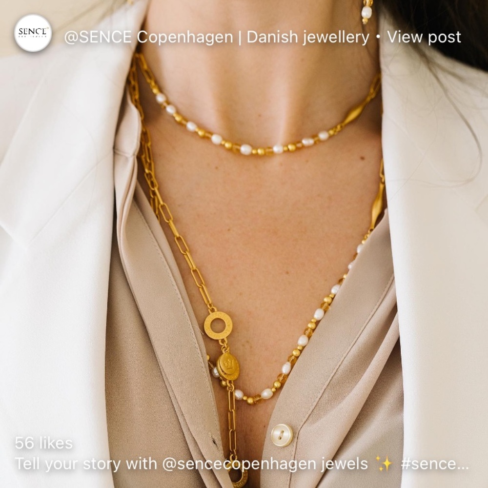 SENCE Copenhagen - Chic Gold and Pearl Dangle Earrings Black Friday sale🍎only1 - Picture 5 of 7
